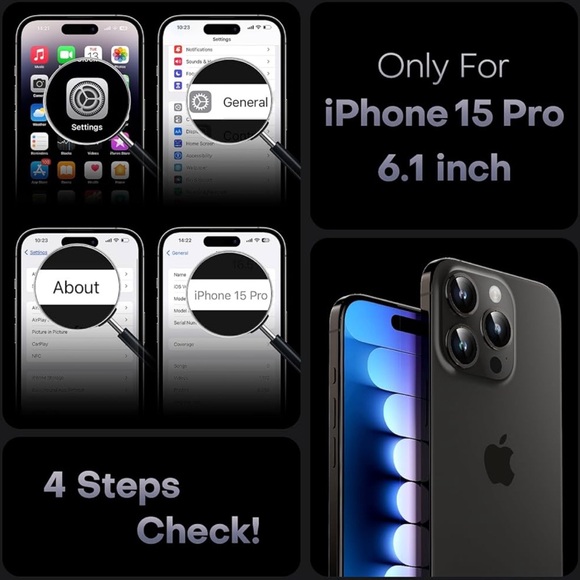 IPhone 15 Pro Case Camera Protection Compatible, 15FT Military Grade Protection - Picture 2 of 5